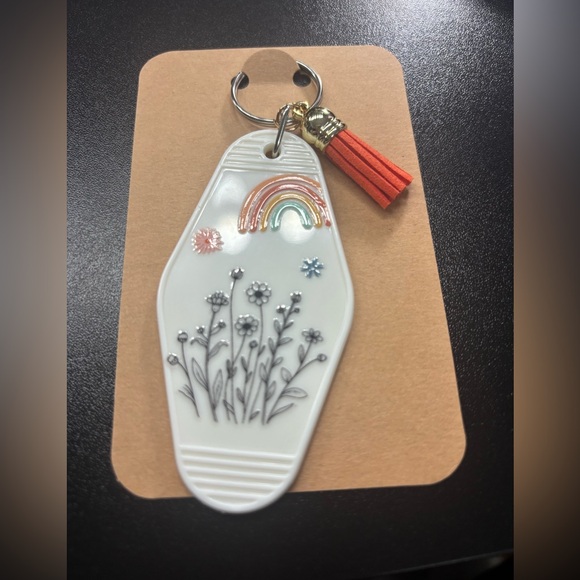 Hand Crafted Accessories - Floral Keychain handcrafted by me